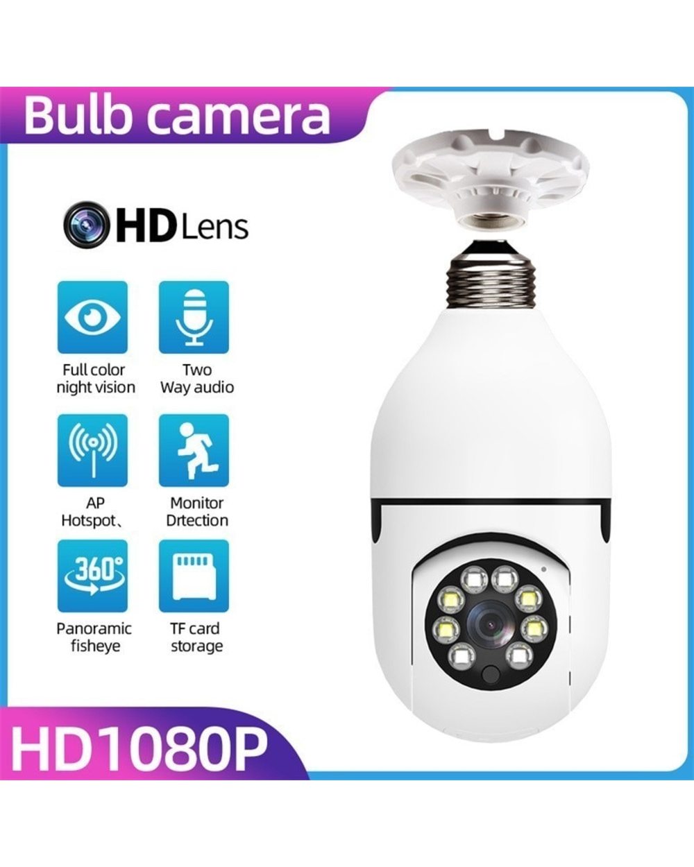 Wireless Wifi Bulb Camera Security Camera Premium