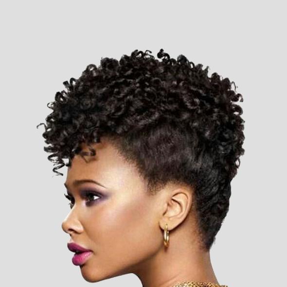 Luna C24 Spiral Short Afro Curly Wig with Bangs for Women