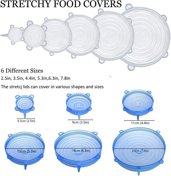 High Temperature Resistant Fresh Silicone Lid (Set of 6)