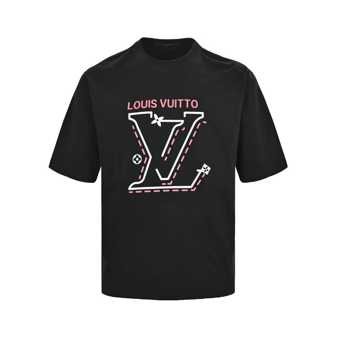Louis Vuitton 24ss dotted large letter logo print short sleeves