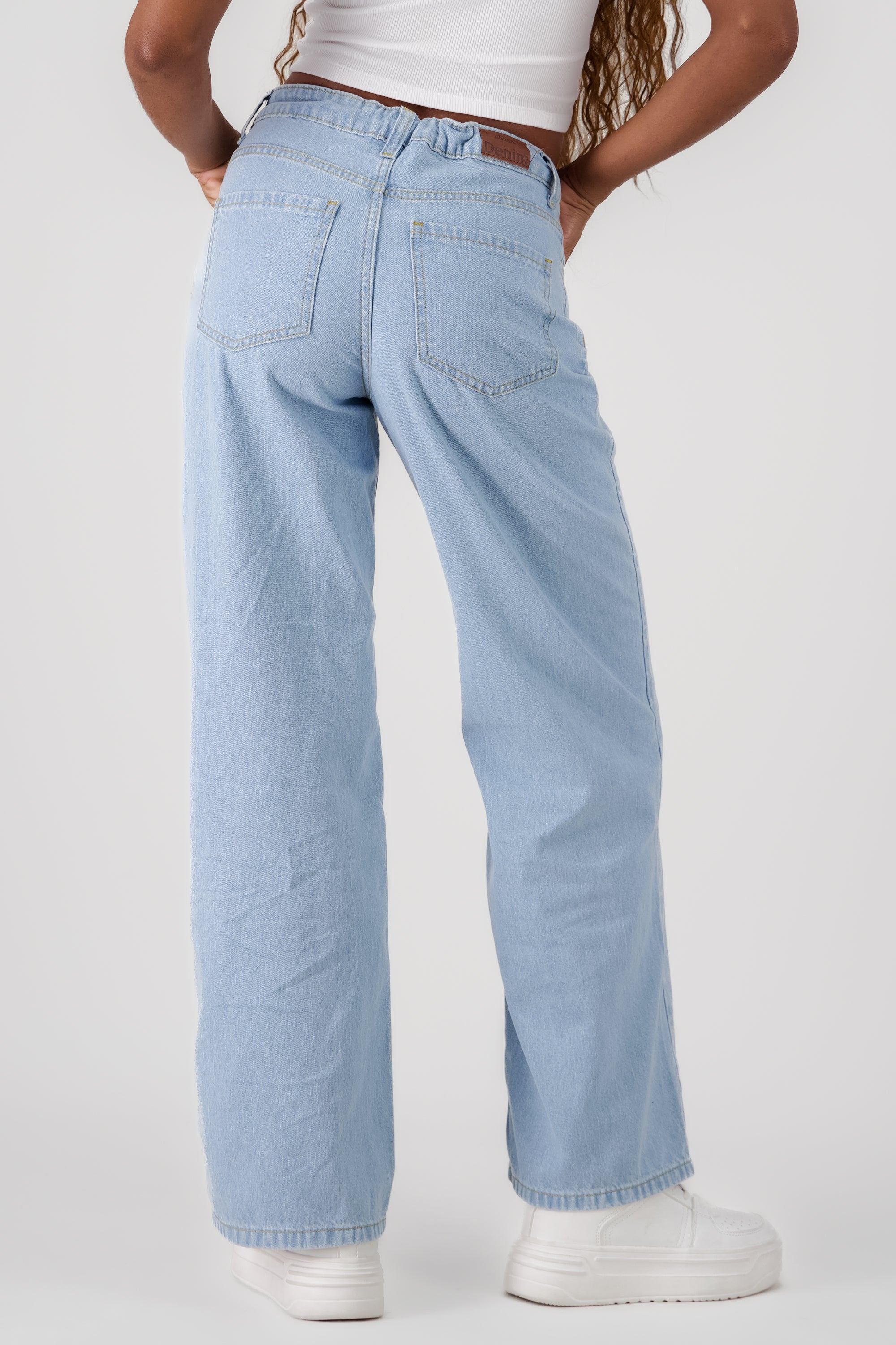 Wide Leg Jeans with Drawstring