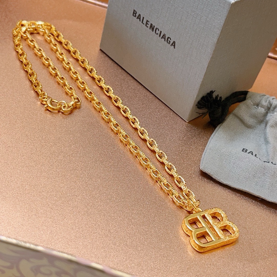 Balenciaga BB chain gold necklace