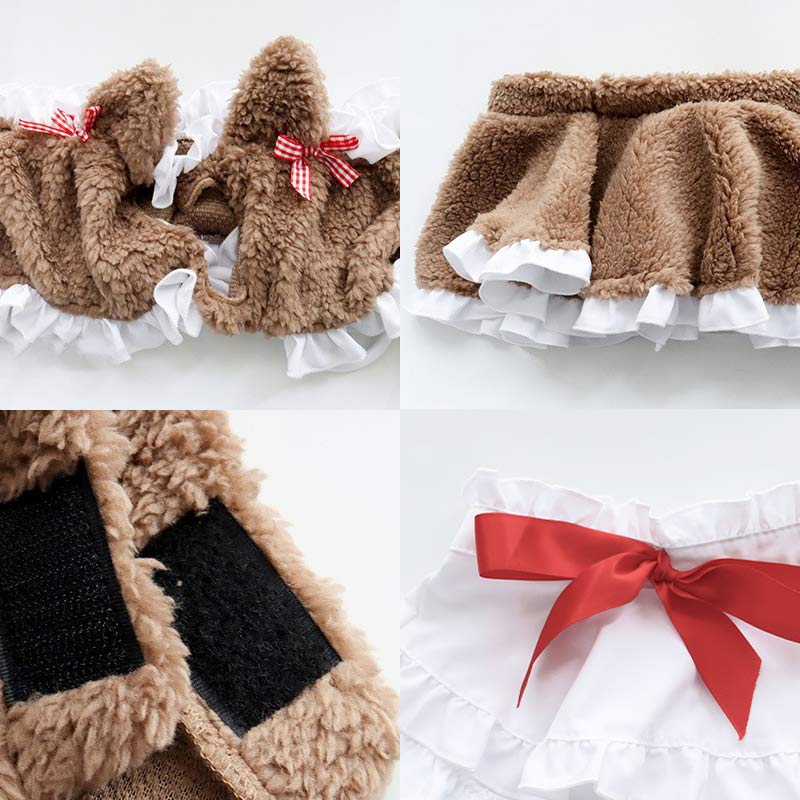 Love Heart Hollow Cat Ears Plush Lingerie Set