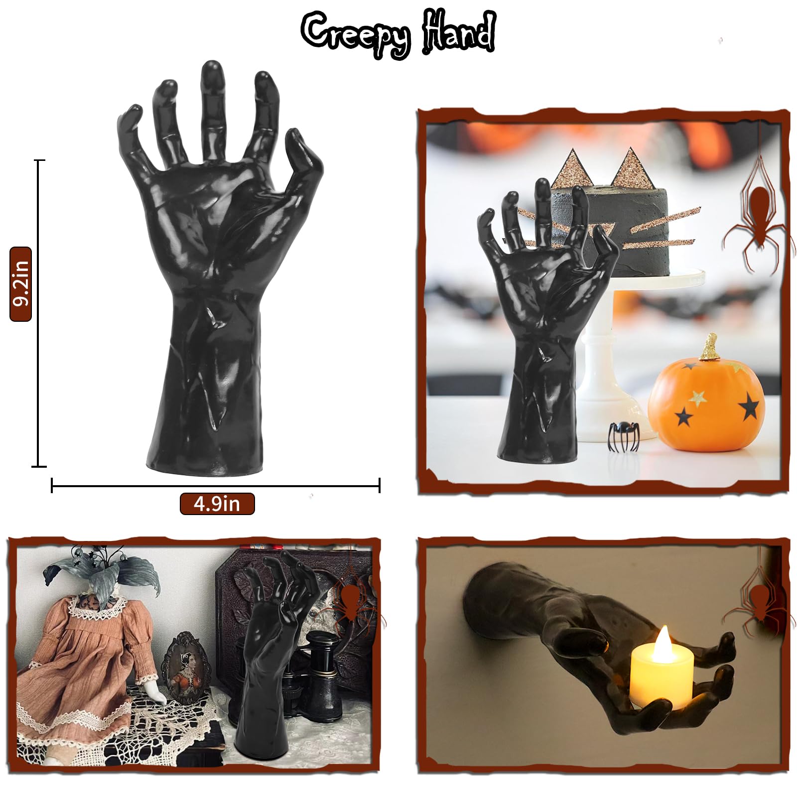 💥ON SALE💥3 Pack Wall-Mounted Creepy Reaching Hands Candle Holders🕸️🖤