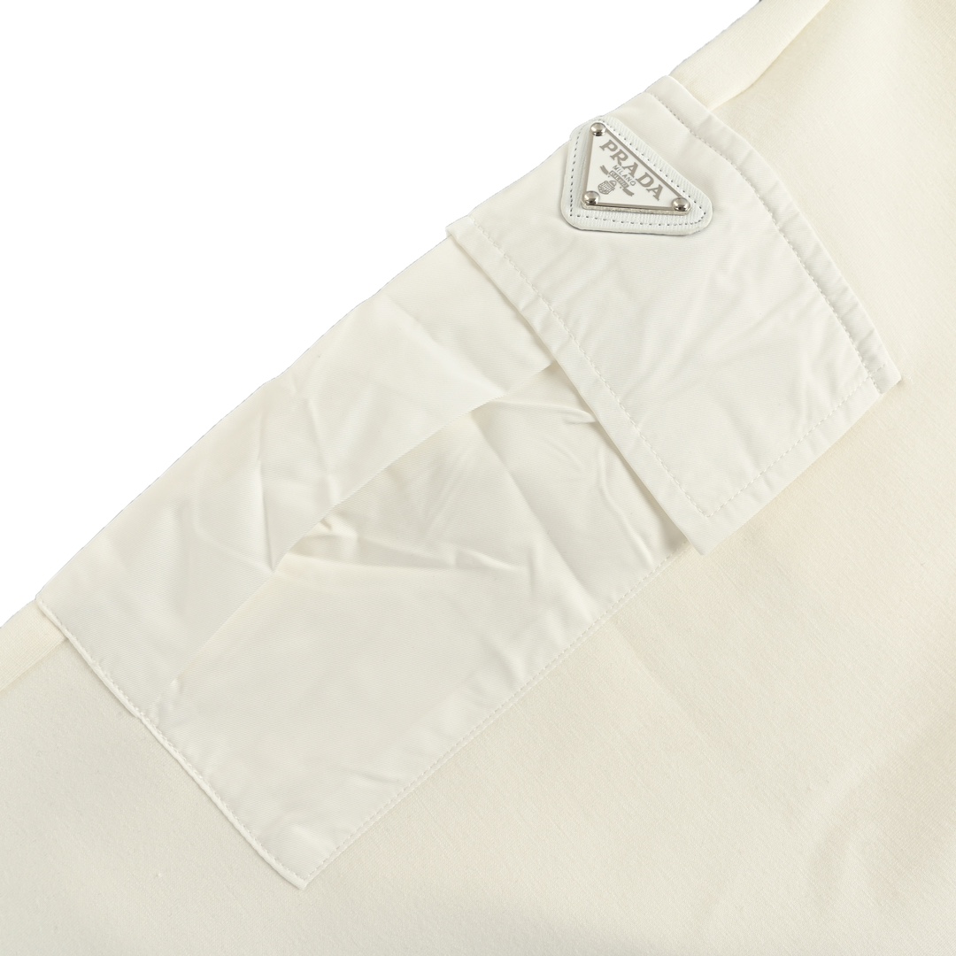 Prada Pocket triangle logo cotton cargo trousers
