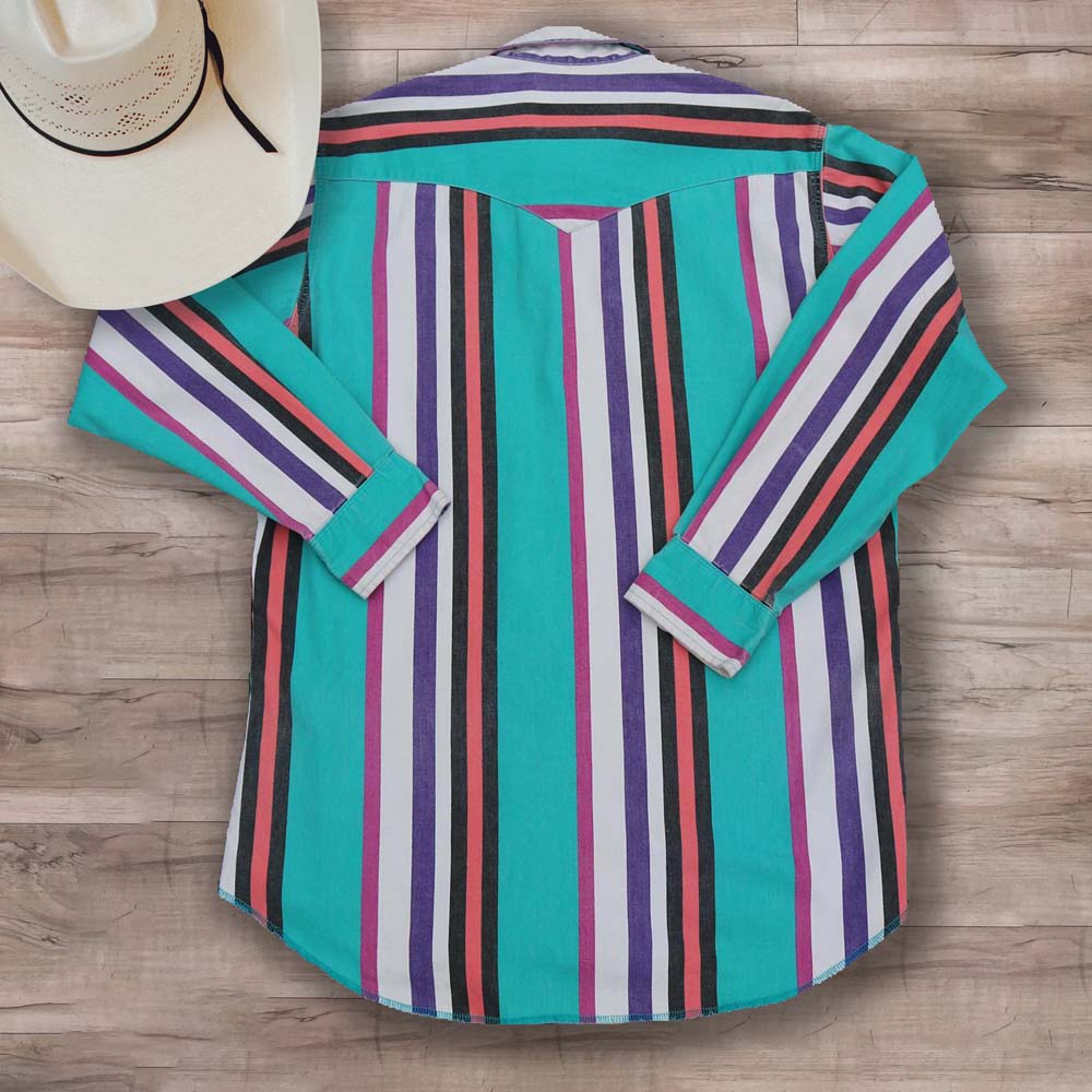 Men's casual colorful blue striped shirt