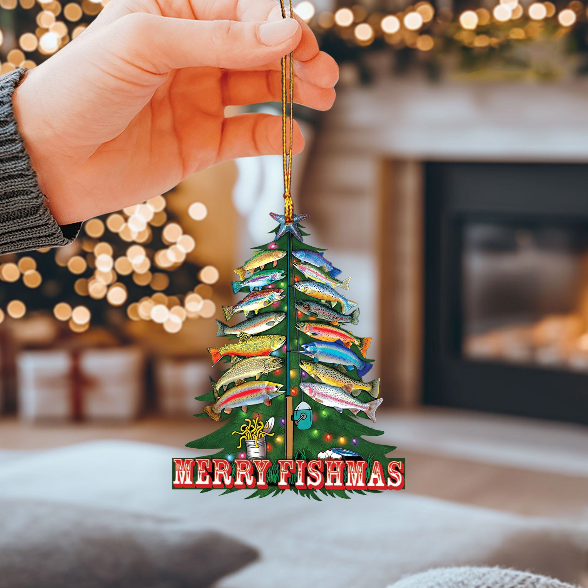 Merry Fishmas Christmas Tree Ornament