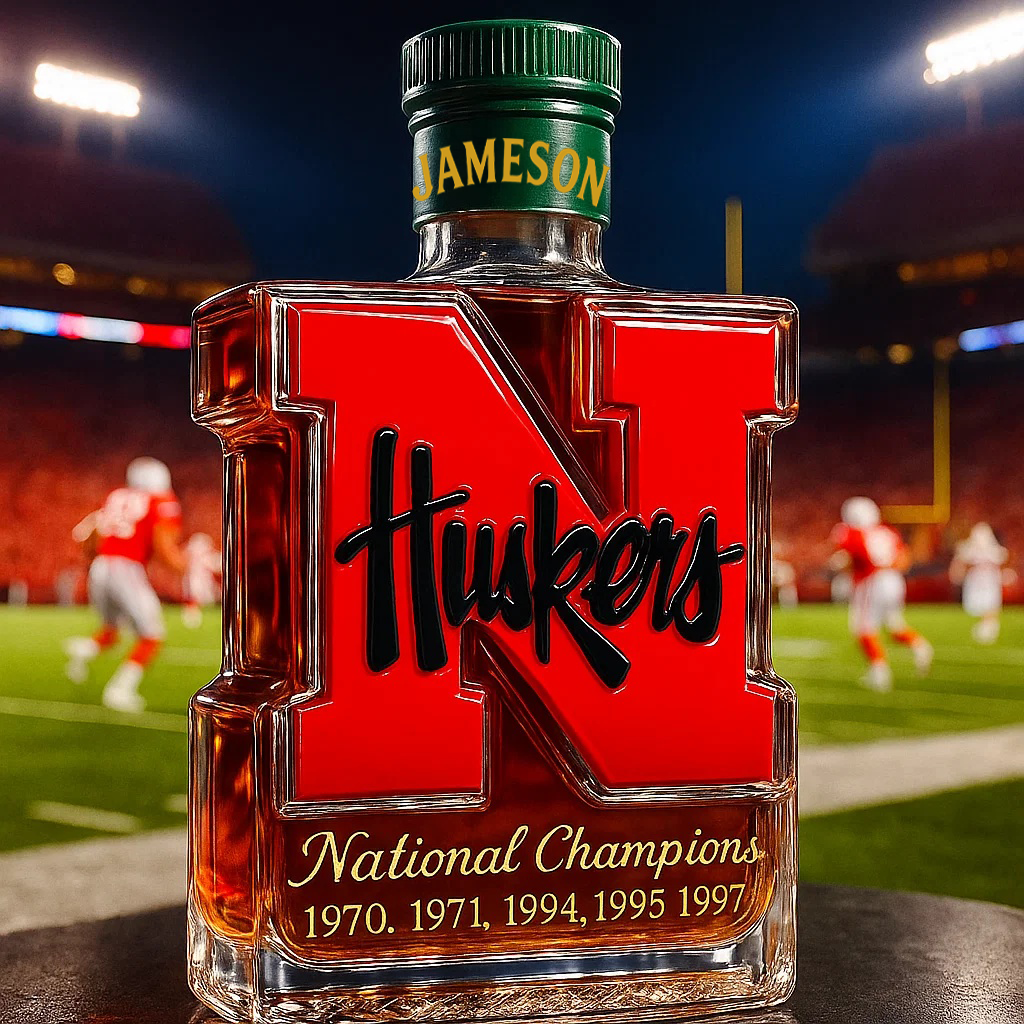Nebraska Cornhuskers 5-Time National Champions Edition Decanter