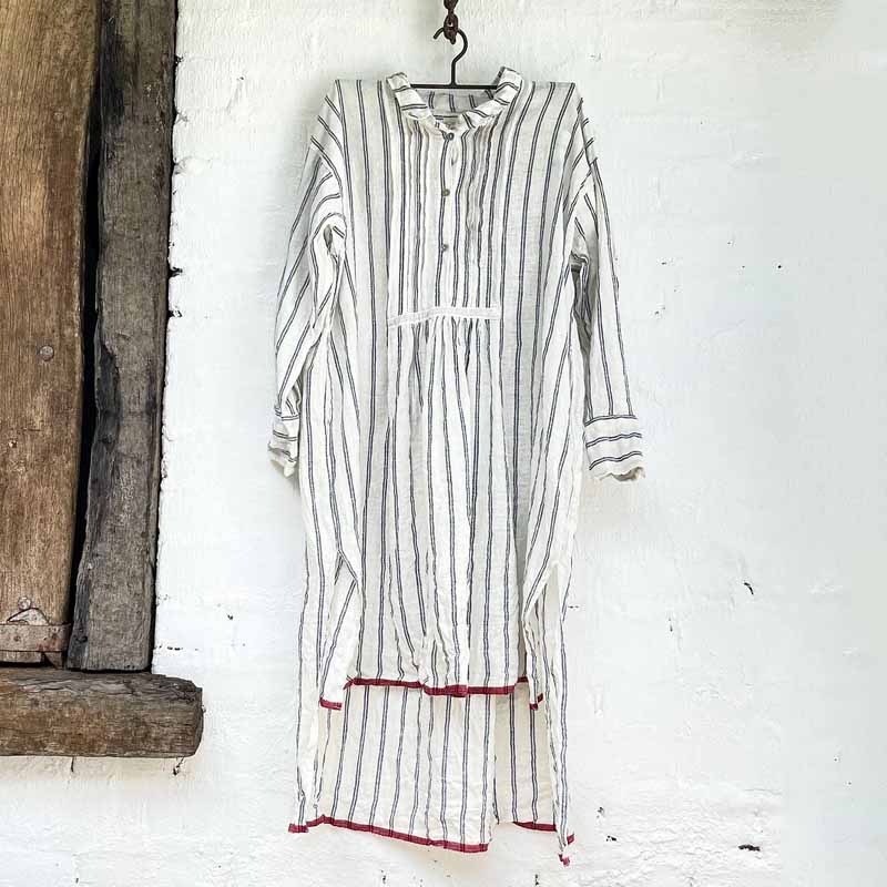 Casual Button Stripe Long Slit Shirt