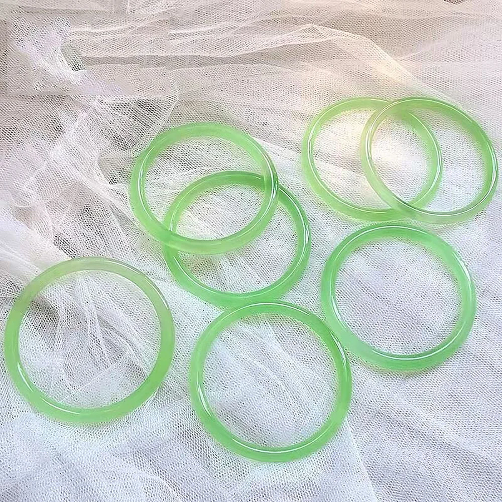 Natural Green Jade Bracelets Handring For Women Fine Jewelry 6mm Chalcedony Agate Bangle Fashion Accessories Free Shipping