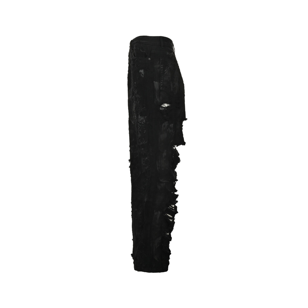 Balenciaga 23ss runway mud-dyed cut jeans