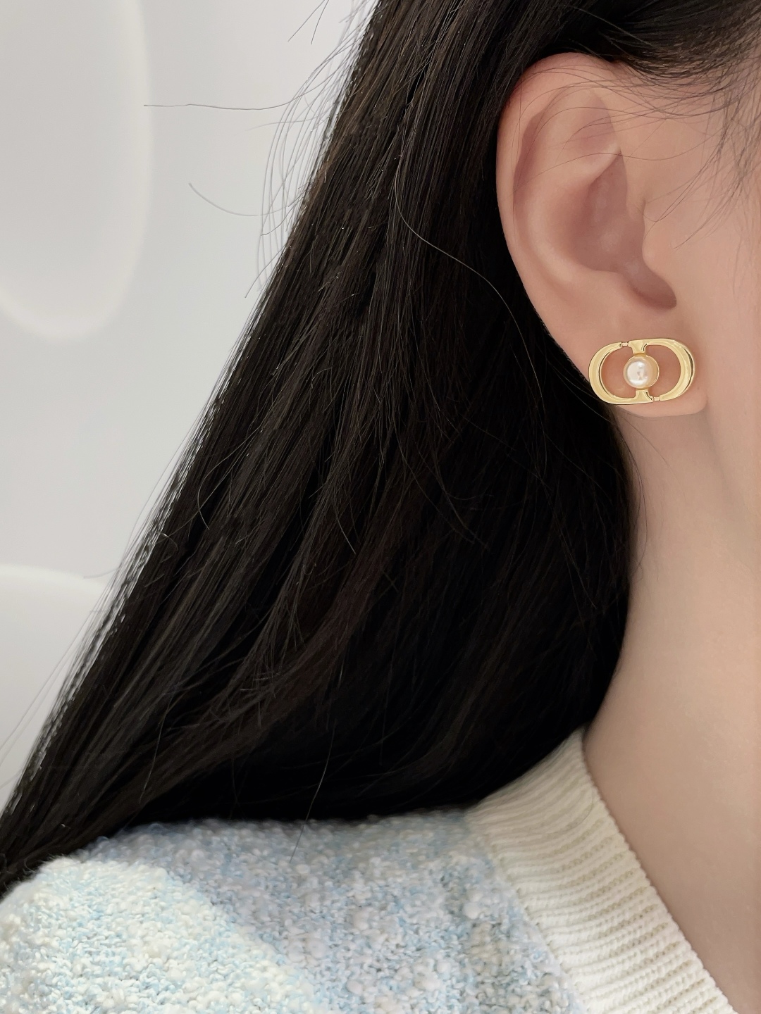 Dior CD Pearl Earrings
