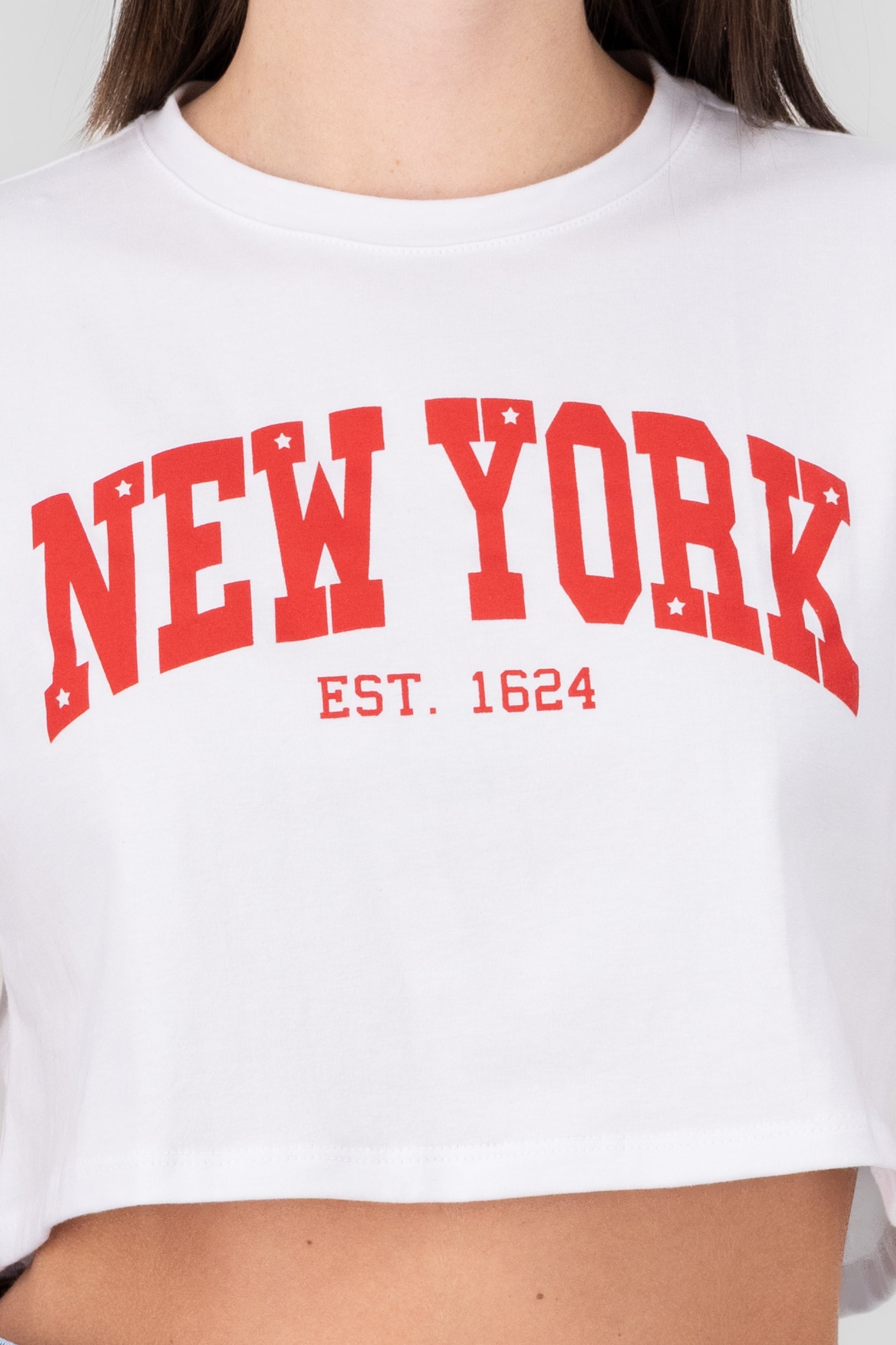 New York Graphic Cropped T Shirt