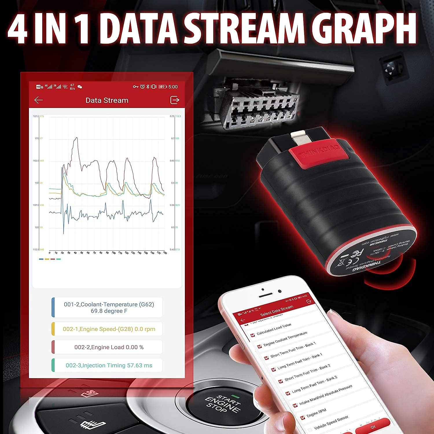 Thinkcar Thinkdiag Scanner Bluetooth Bidirectional Scan Tool All Systems Diagnostic Scanner
