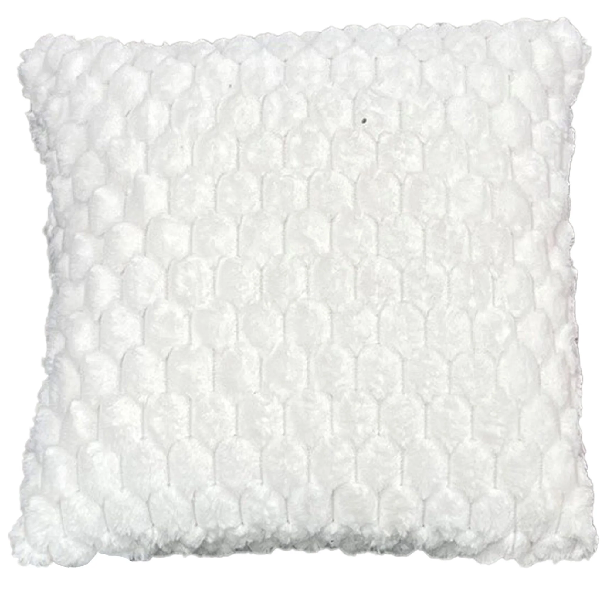 EClair Honeycomb Faux Fur Decorative Throw Pillow, 20x20 Inches