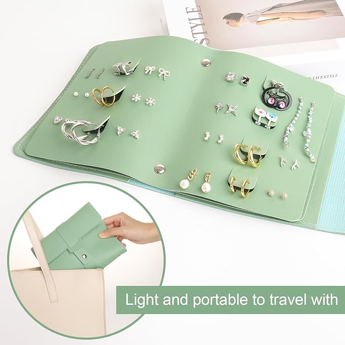 👍2024 New Arrival- 50% OFF💥Portable Leather Earring Organizer Book
