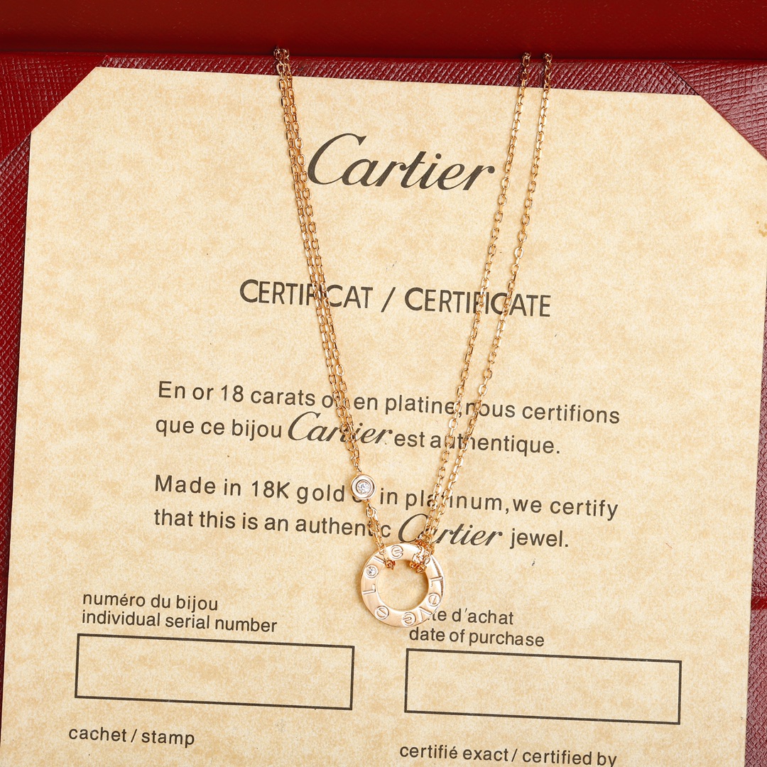Cartier love series double layer small cake necklace