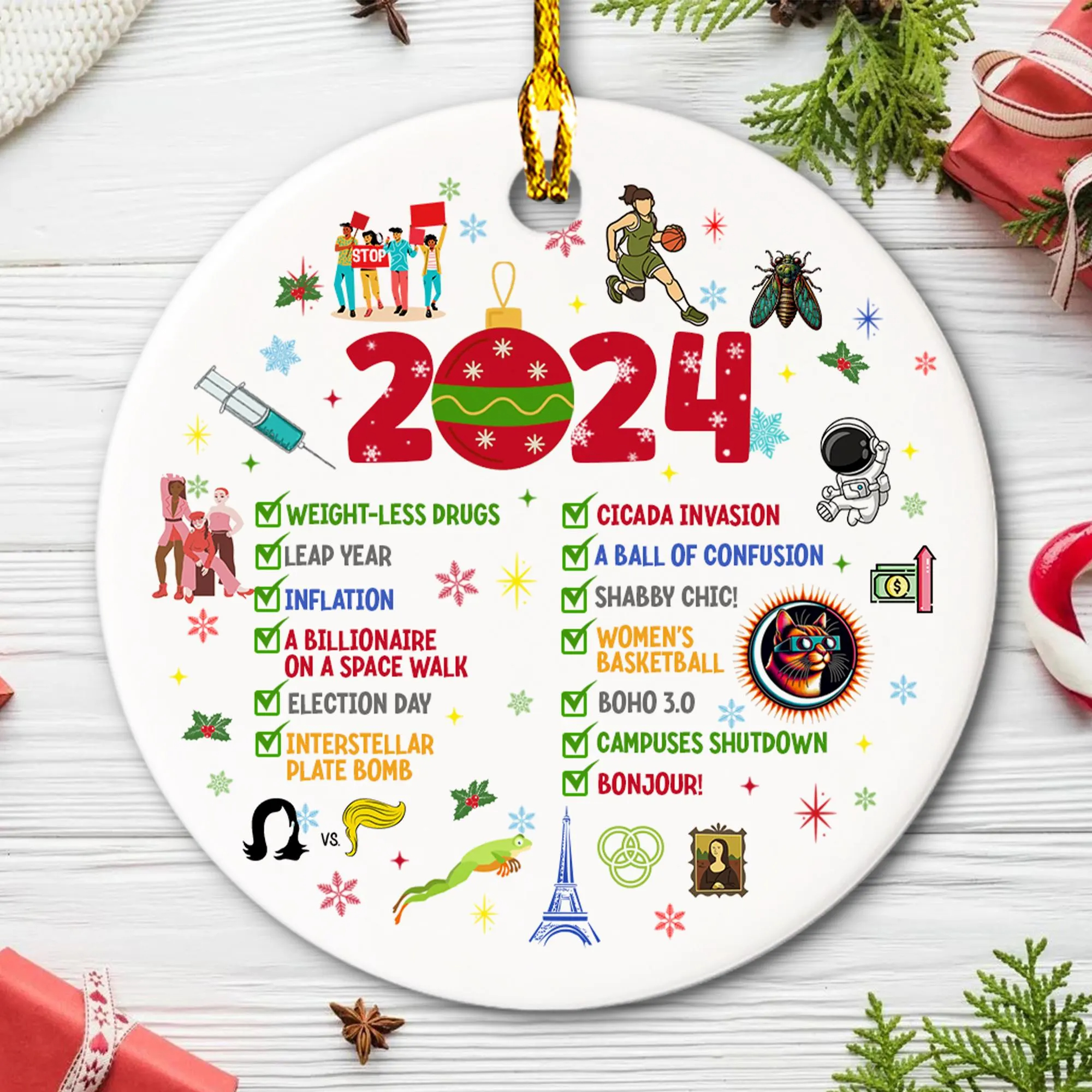 🎄Early Christmas Sale 49% OFF🎄2024 Notable Events Christmas Ceramic Ornament