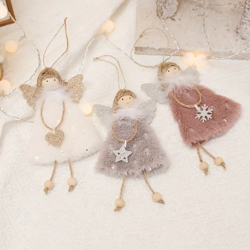 👼👼3 Whimsical Angel Girl Christmas Hanging Decoration Set