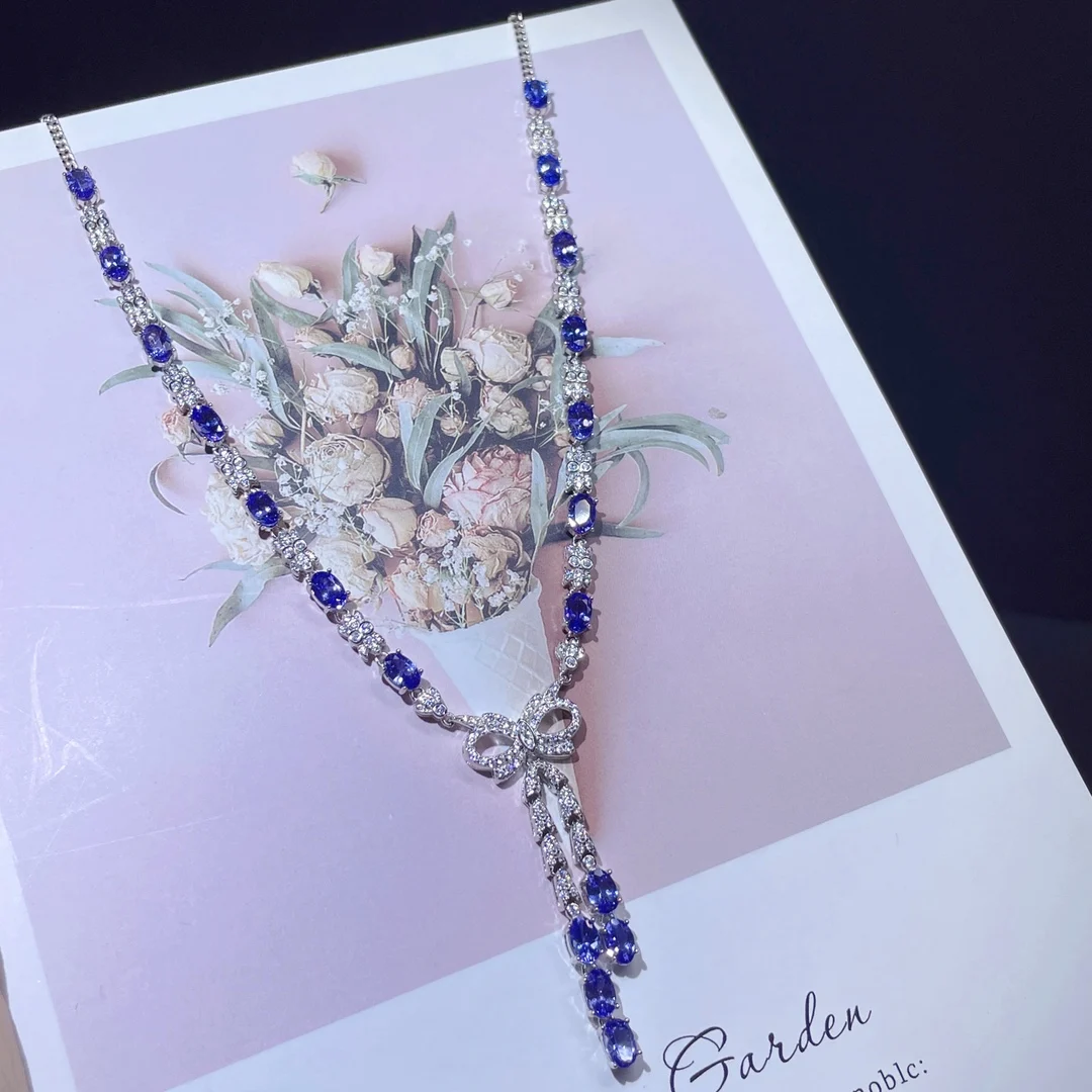 Women's Tanzanite Necklace Pendant 925 Sterling Silver Women's Necklace Gemstone Jewelry Certified Gemstone Free shipping
