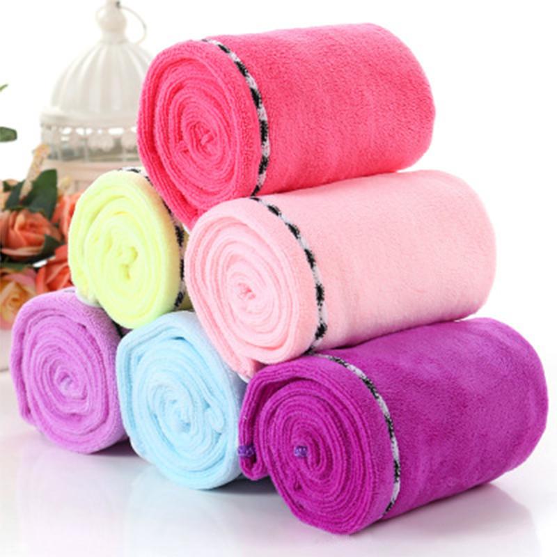 Rapid Drying Hair Towel Microfiber Anti-Frizz Turban with Button 28 x 65cm