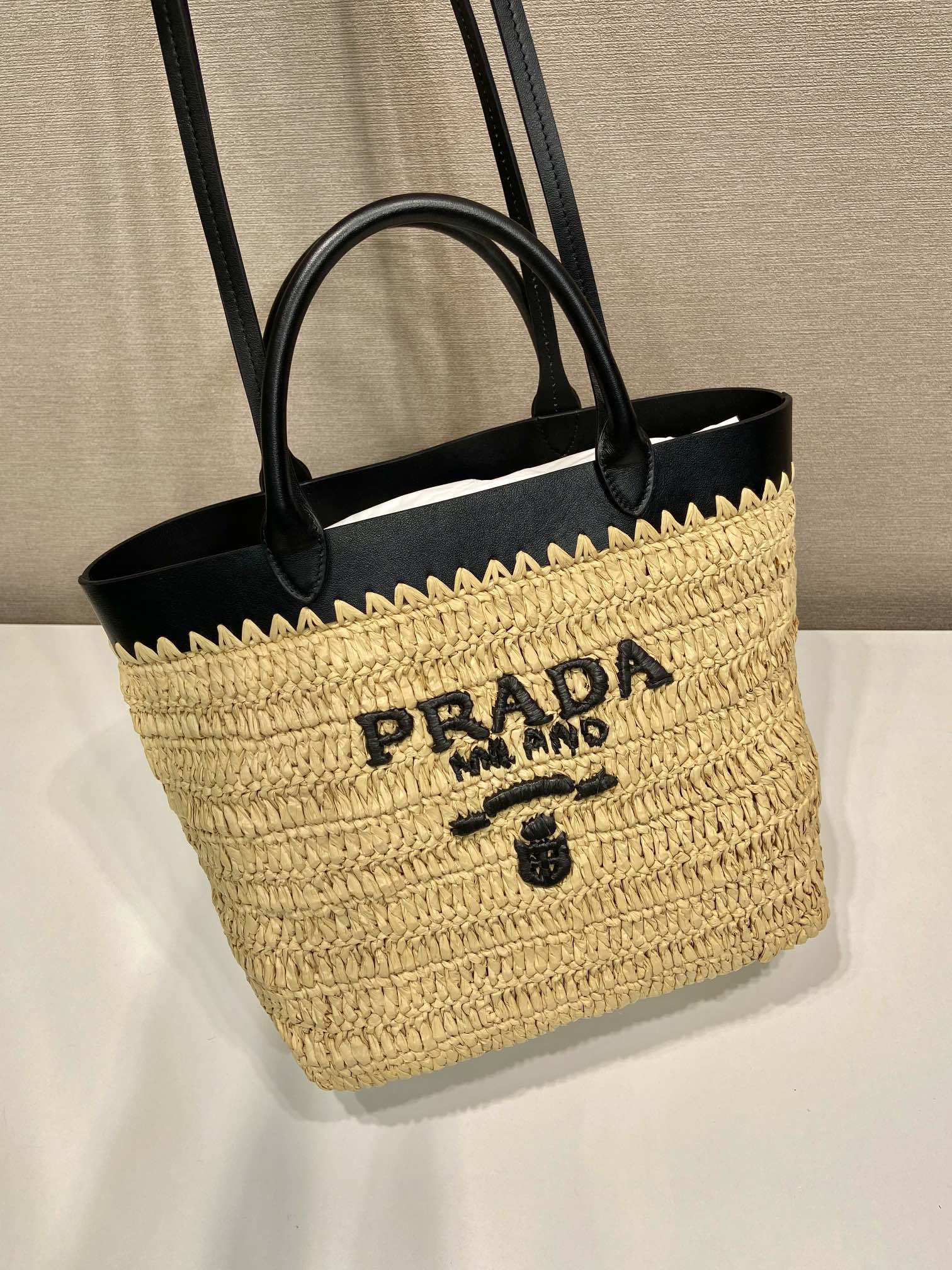 Prada Woven Tote Bag Medium 1BG500