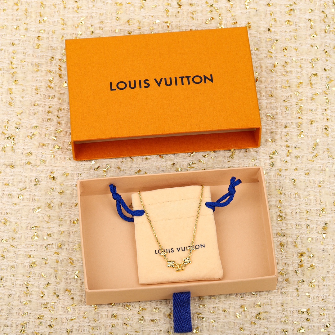 Louis Vuitton floral logo necklace