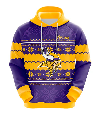 MINNESOTA VIKINGS 3D HOODIE XMAS01