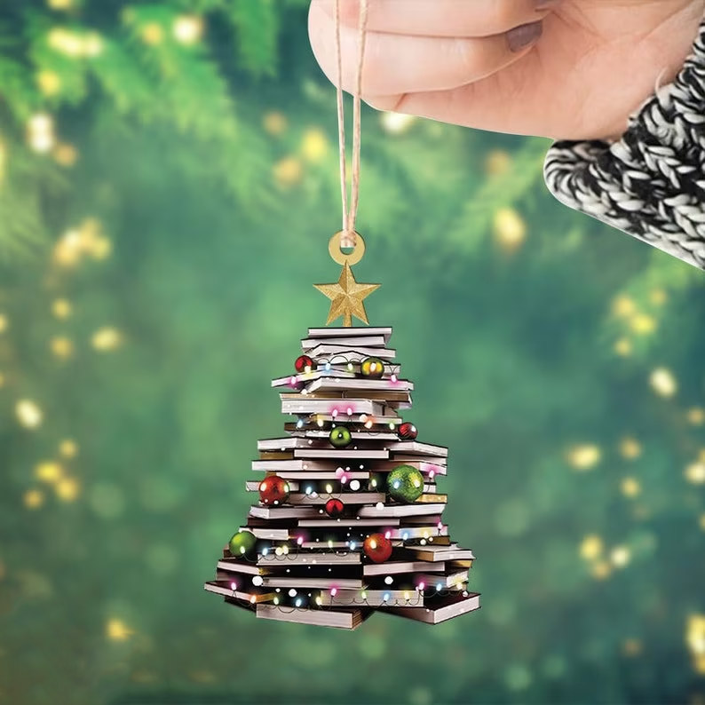 Book Christmas Tree Ornament