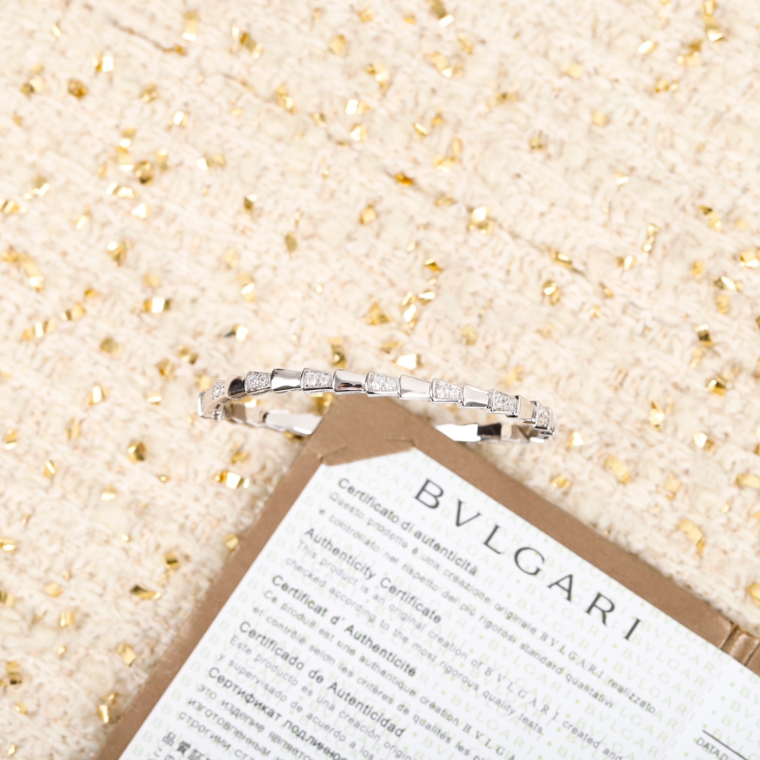 Bulgari Serpenti Viper Mother-of-Pearl Snake Bracelet