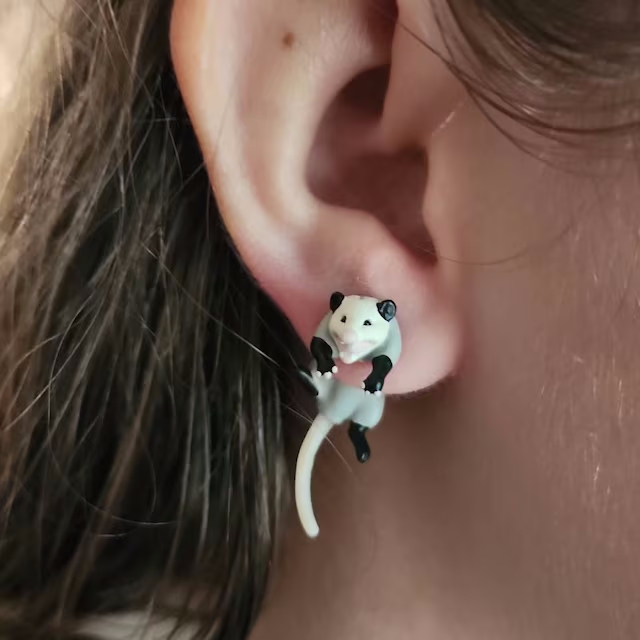 Opossum Earrings | Quirky Gift