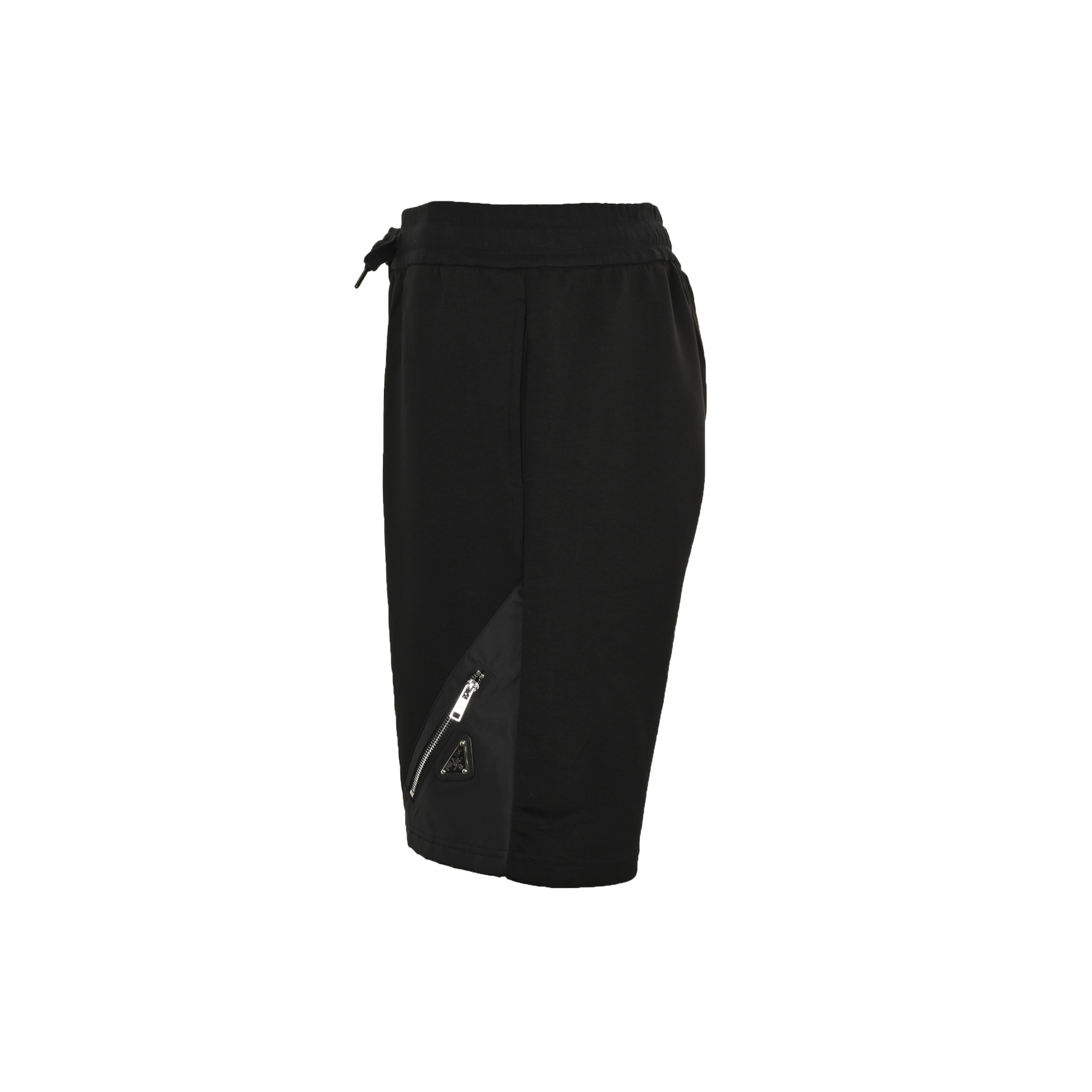 Prada 25ss triangle hem nylon patchwork pocket shorts