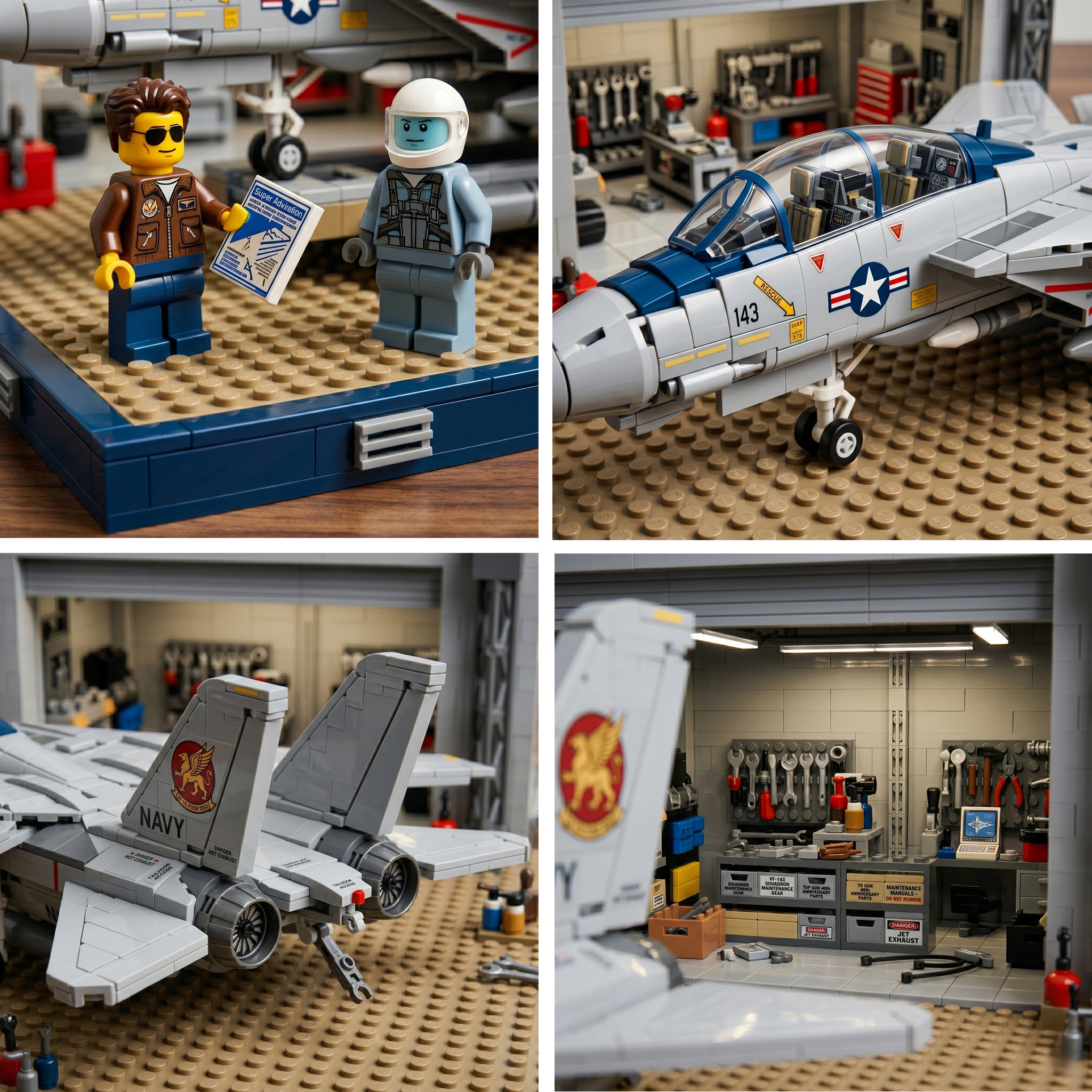 ✈️ Top Gun 40th Anniversary LEGO Hangar Diorama Set 🛫