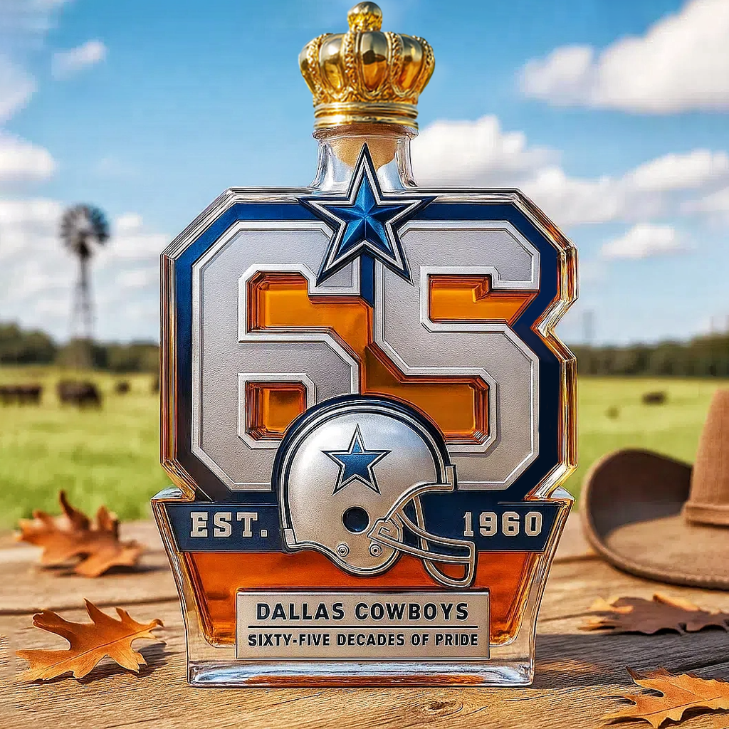 65 Years of Glory — Dallas Cowboys Anniversary Whiskey Bottle