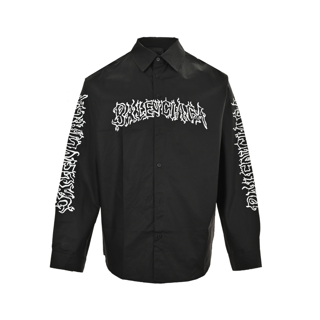 Balenciaga 24Fw hollow flame totem print shirt