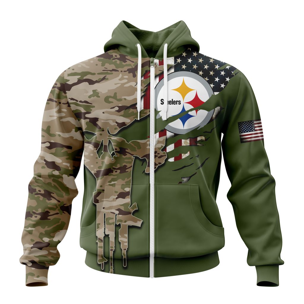 PITTSBURGH STEELERS 3D HOODIE VETERANS DAY