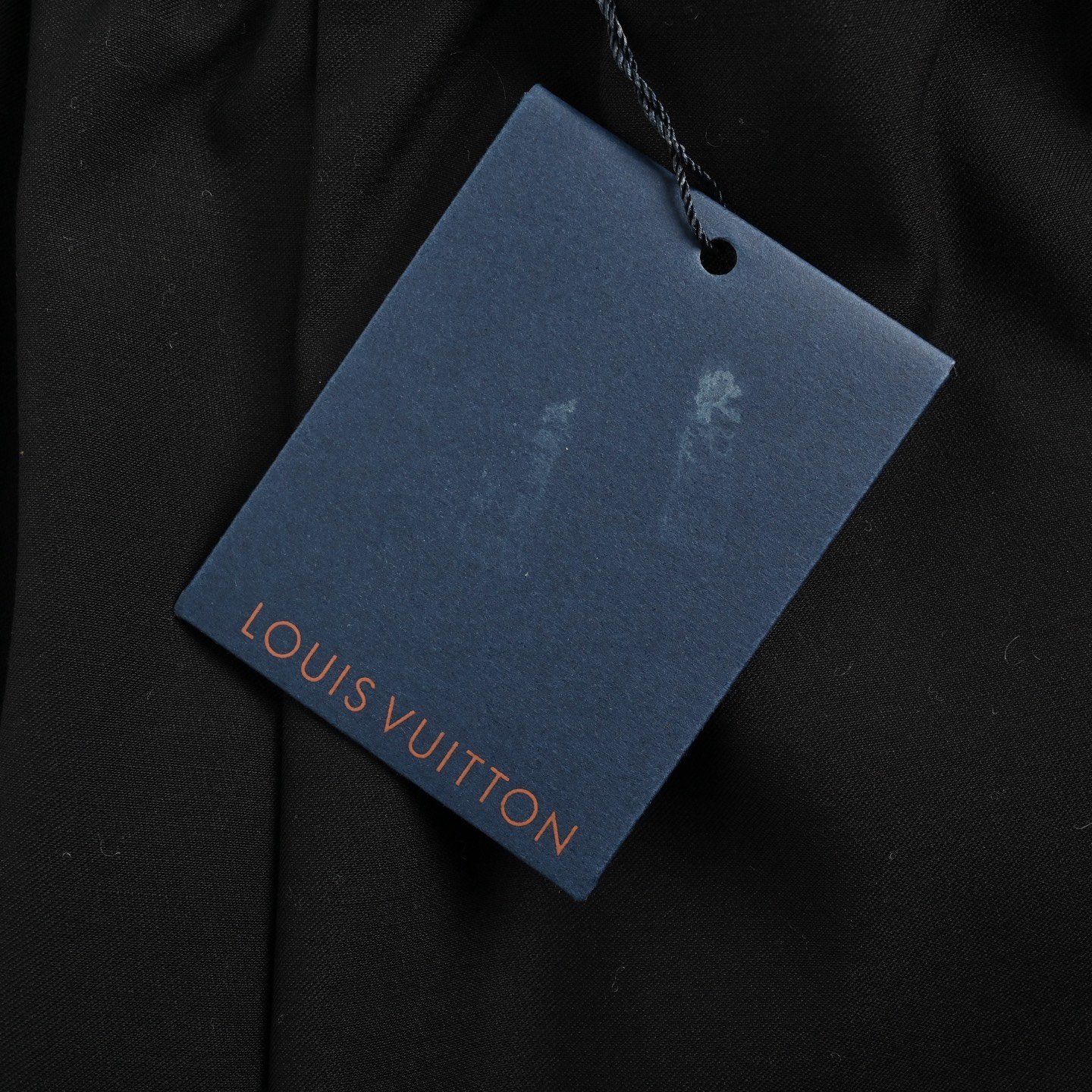 Louis Vuitton Solid Color Drawstring Straight Leg Embroidered Wool Trousers