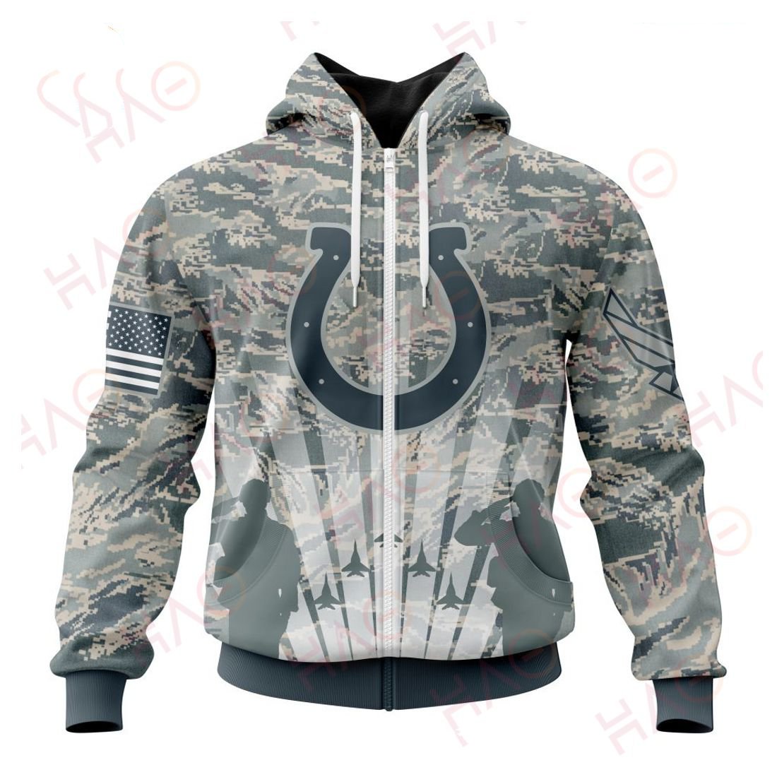 INDIANAPOLIS COLTS 3D HOODIE US AIR FORCE
