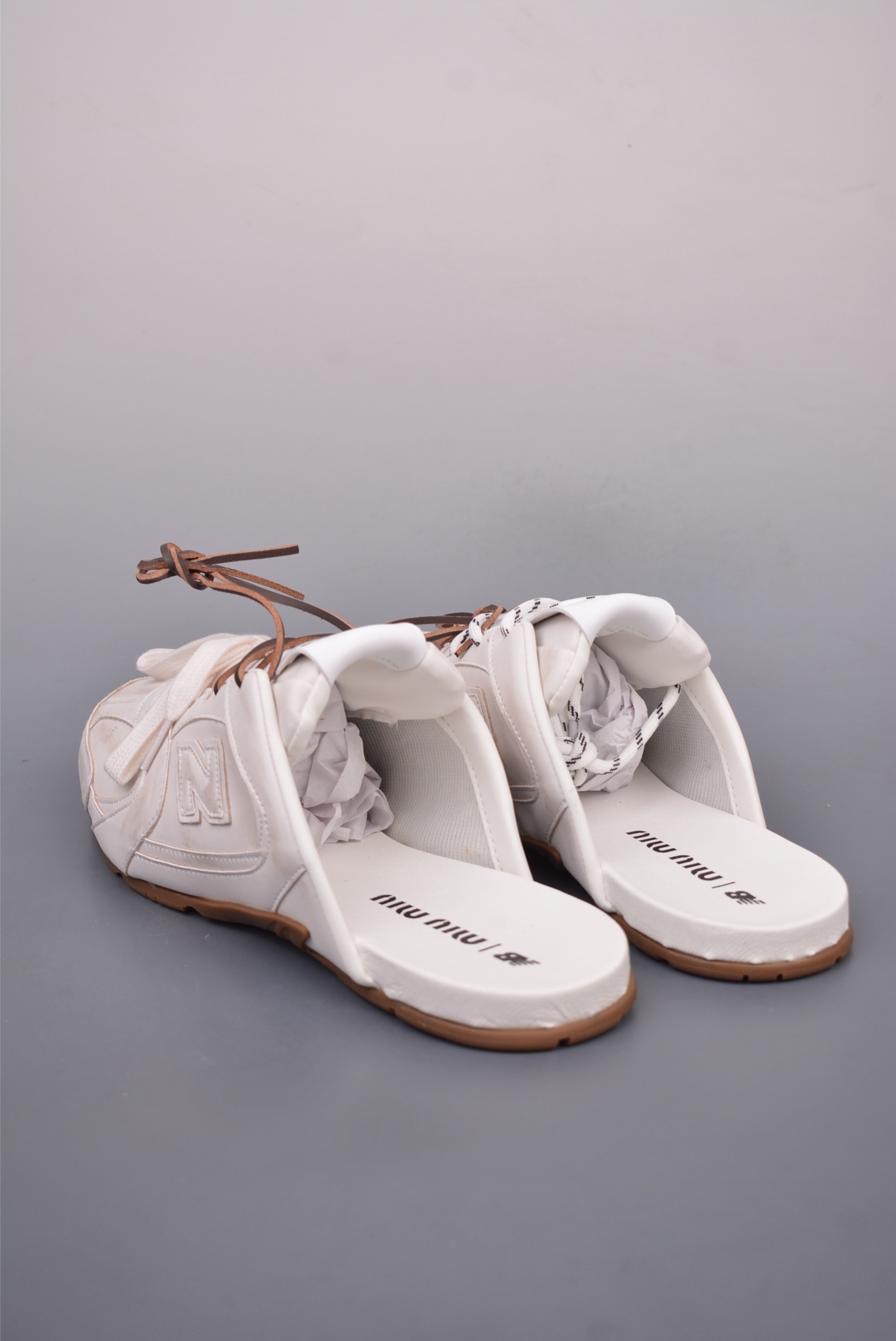Miu Miu x New Balance 530 SL Faded Suede Mules 