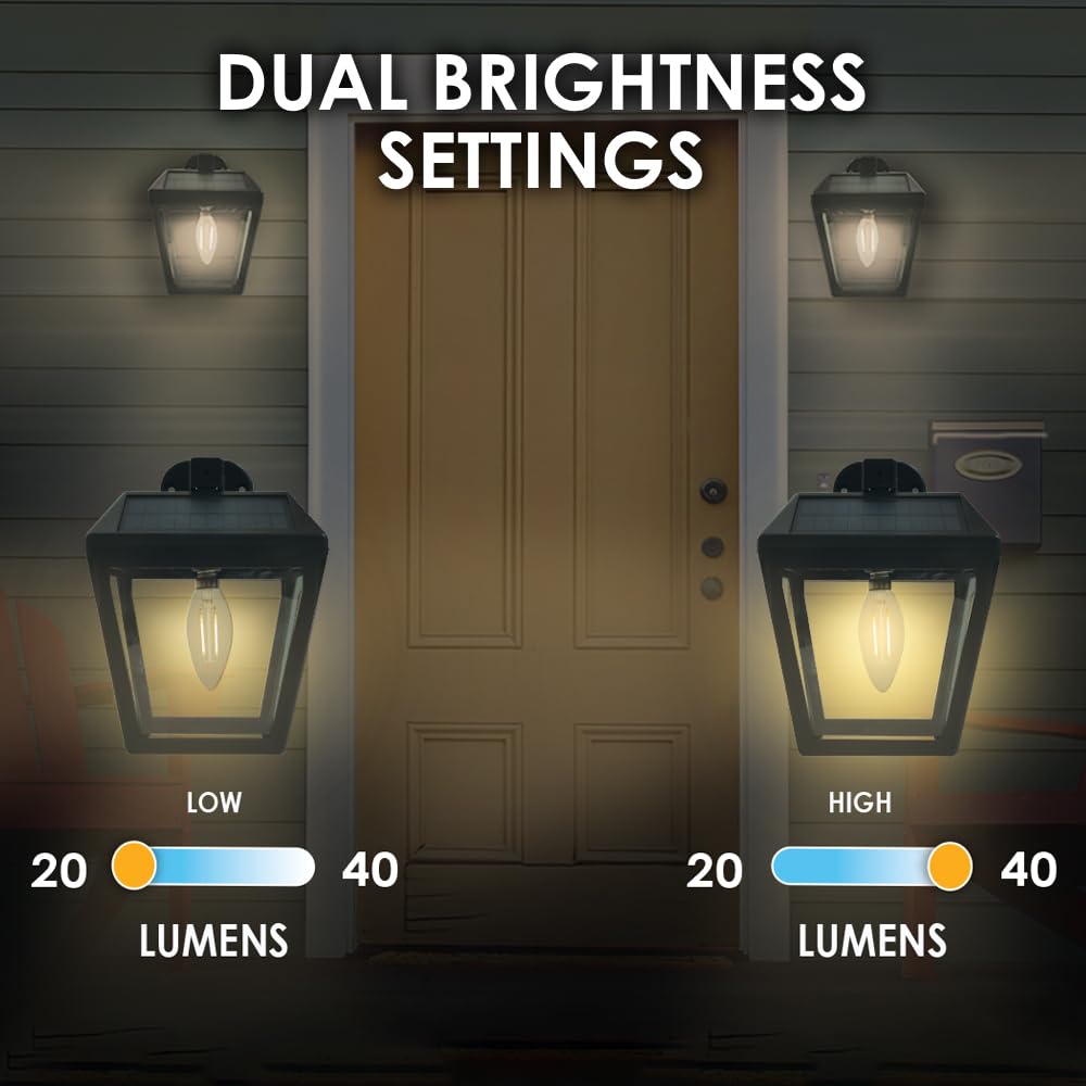 Solar Weatherproof  Wall Lantern, Dusk to Dawn Motion Sensor LED Sconce Lights IP65 Waterproof