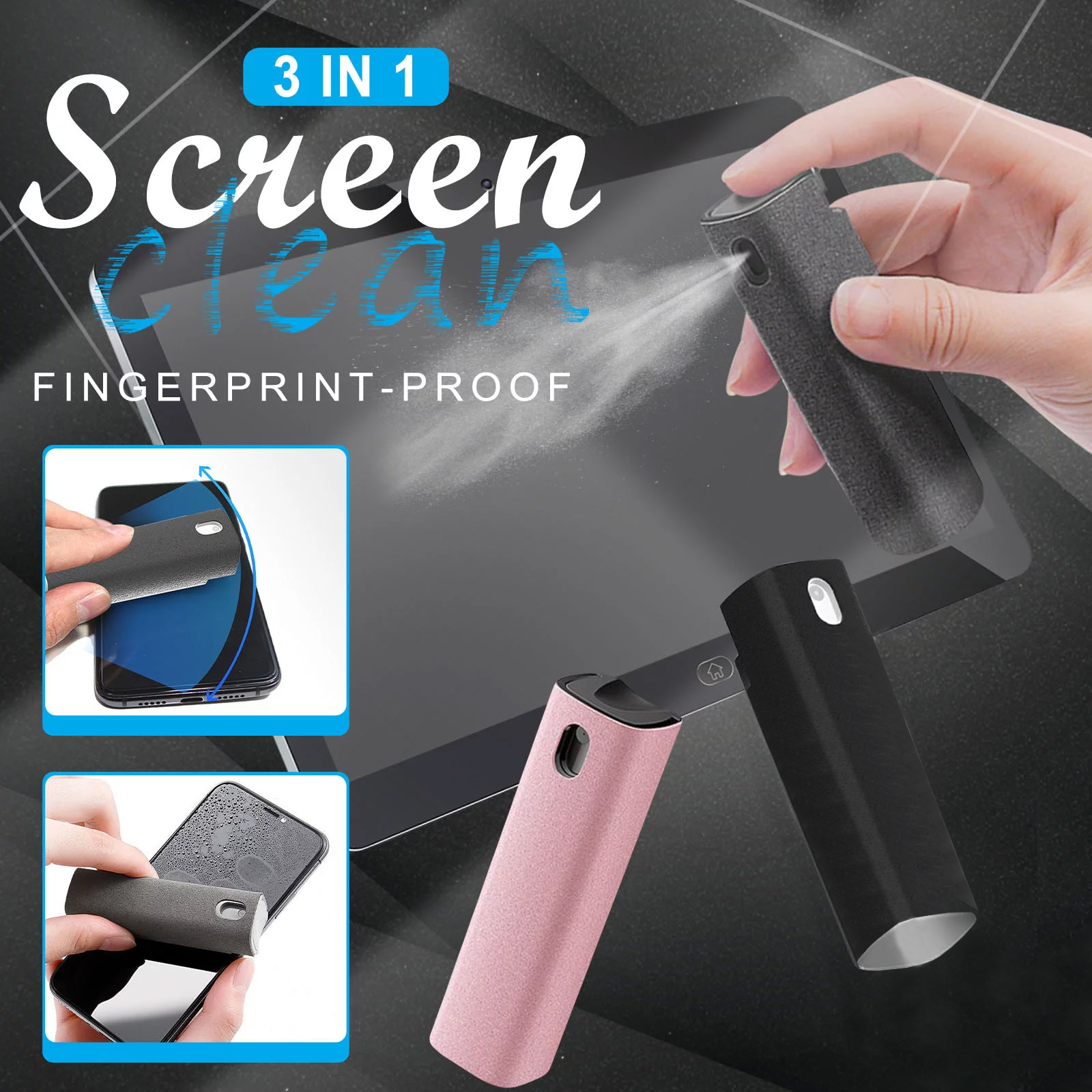 (🌲Early Christmas Sale- SAVE 48% OFF)3 In 1 Screen Cleaner Spray(buy 3 get 2 free now)