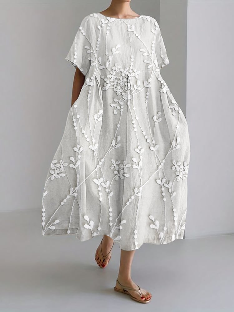 Women's Floral Lace Print Casual Dress