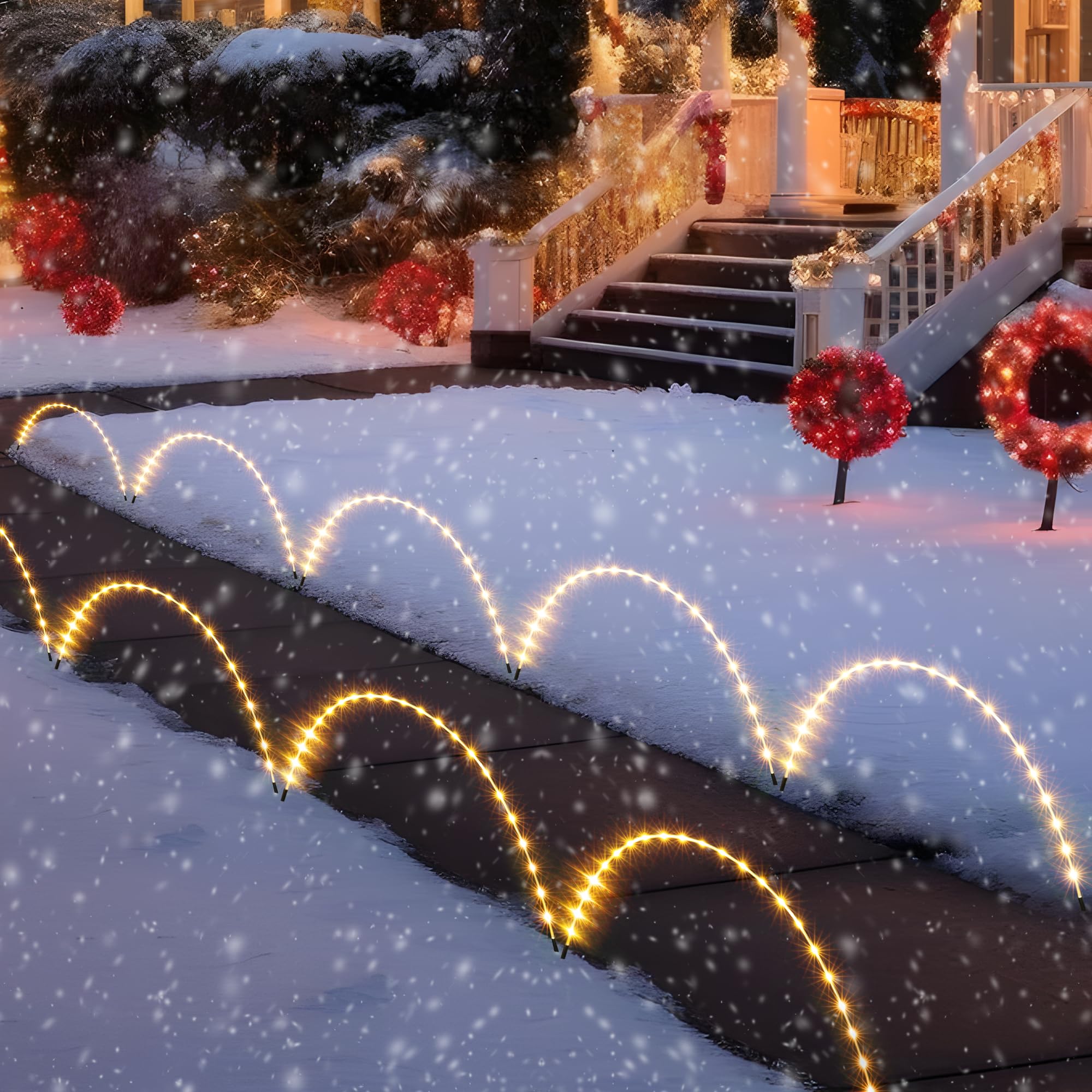 5-in-1 Solar Pathway Lights, Outdoor Waterproof, 120 LEDs, 8 Lighting Modes