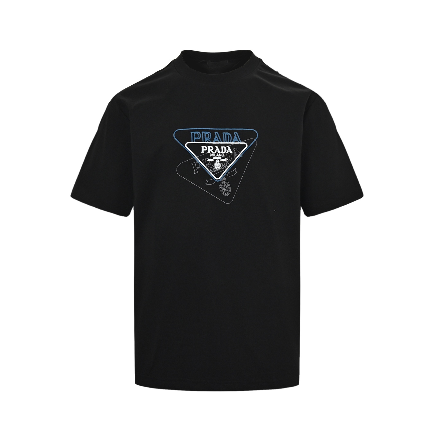Prada 25ss overlapping triangle logo embroidered short sleeves
