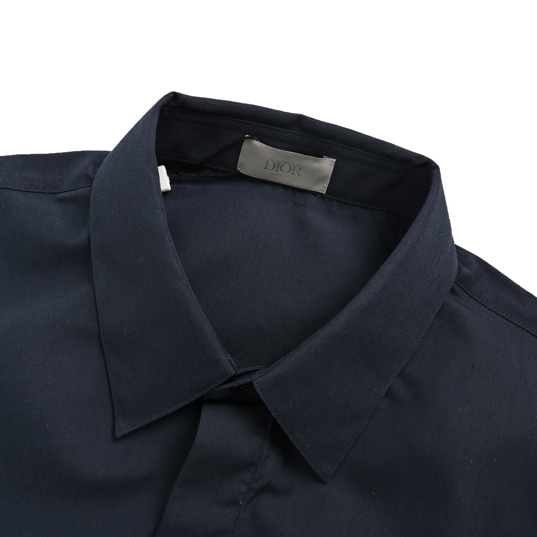 Dior 24Fw small logo embroidered long-sleeved shirt