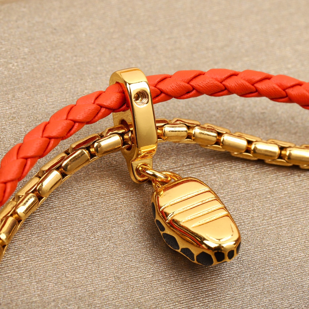 Bulgari snake head double bracelet