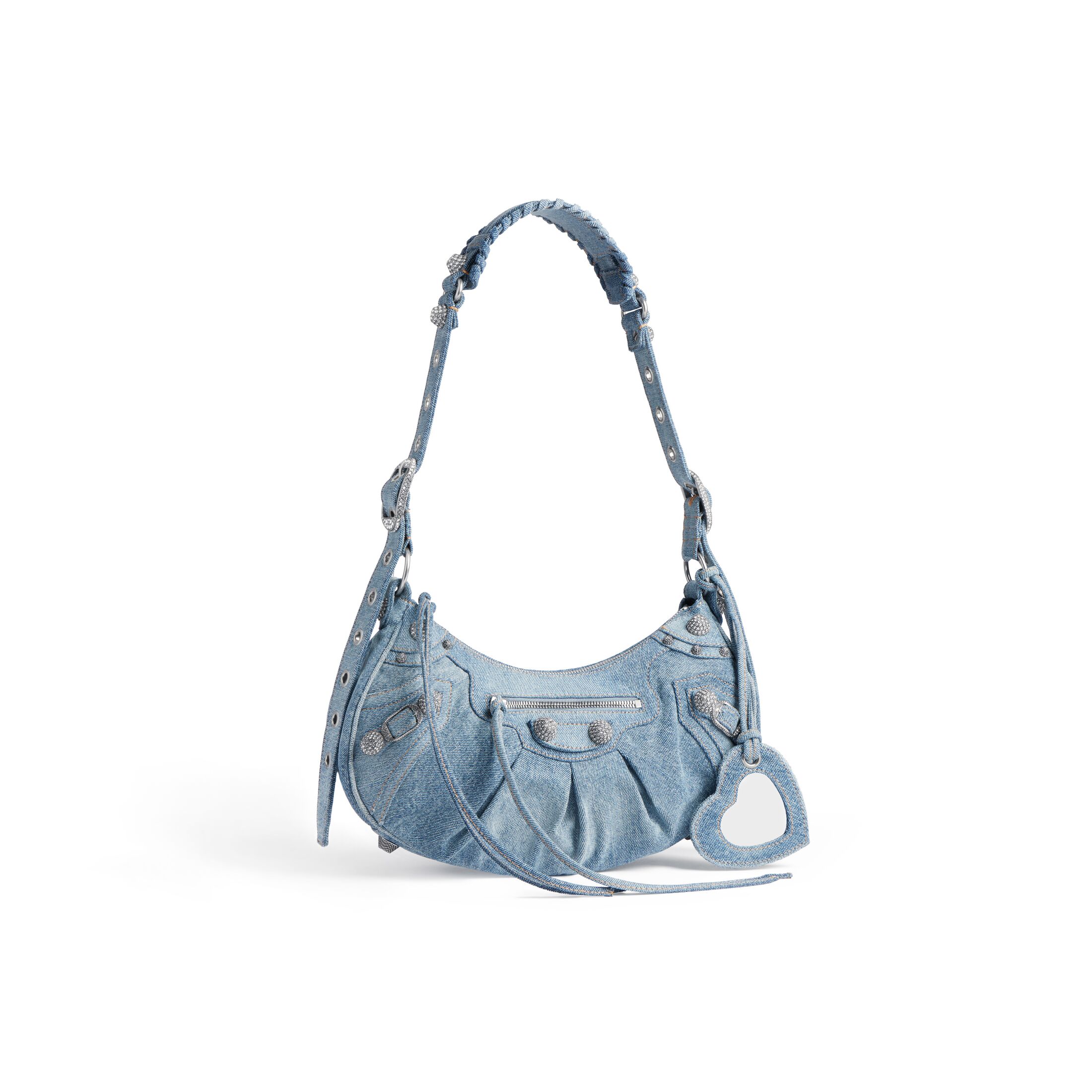 Balenciaga LE CAGOLE small rhinestone shoulder bag6713072109U4715
