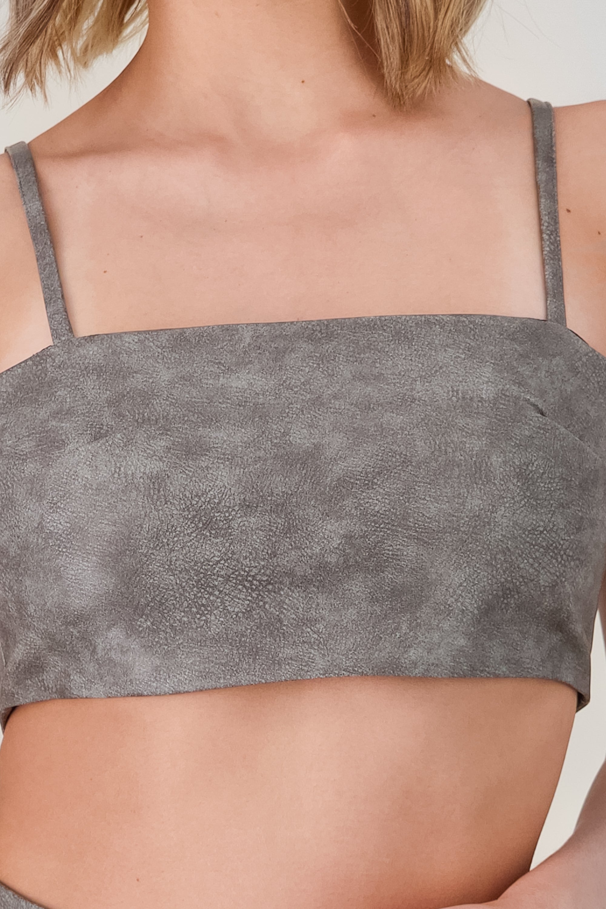 Faux Leather Tube Top