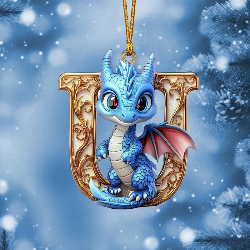 Personalised Dragon Letter Christmas Ornament