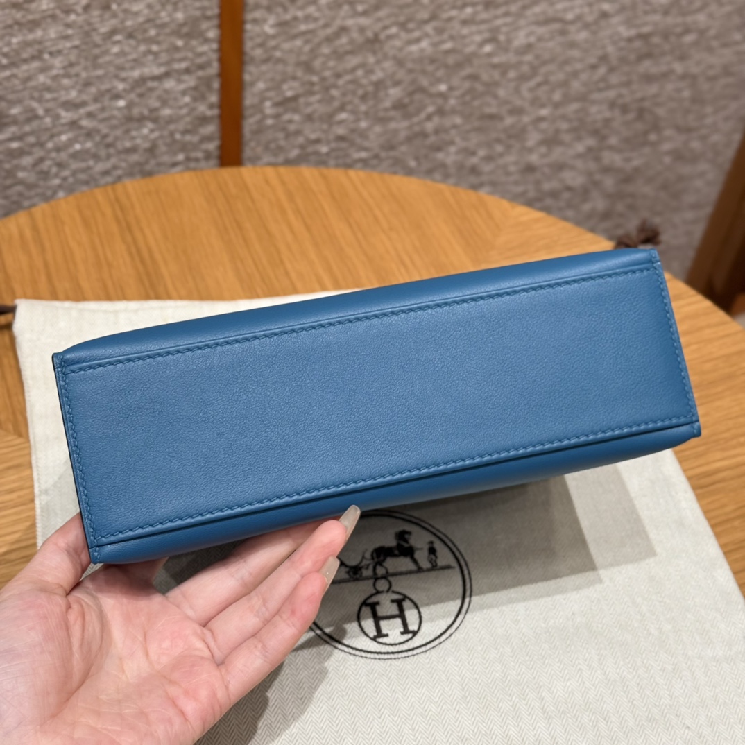 Hermès Kelly Pochette 7WBlue izmir Handbag (Handmade to Order)